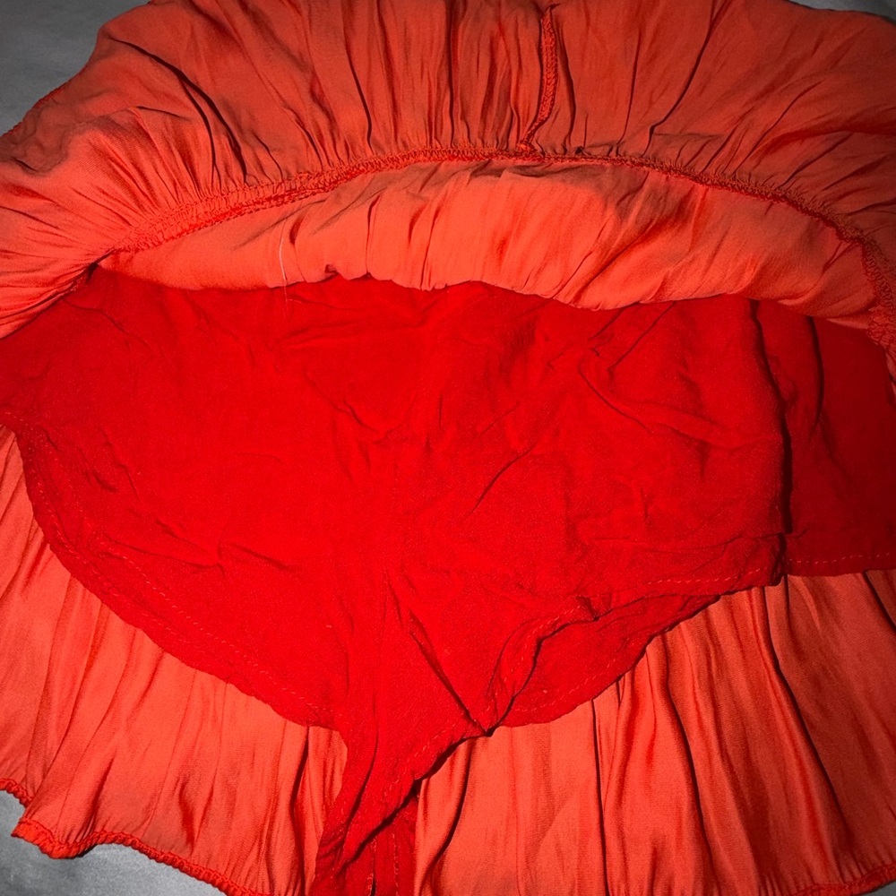 Chic Orange Ruffled Mini Skirt - Picture 3 of 4